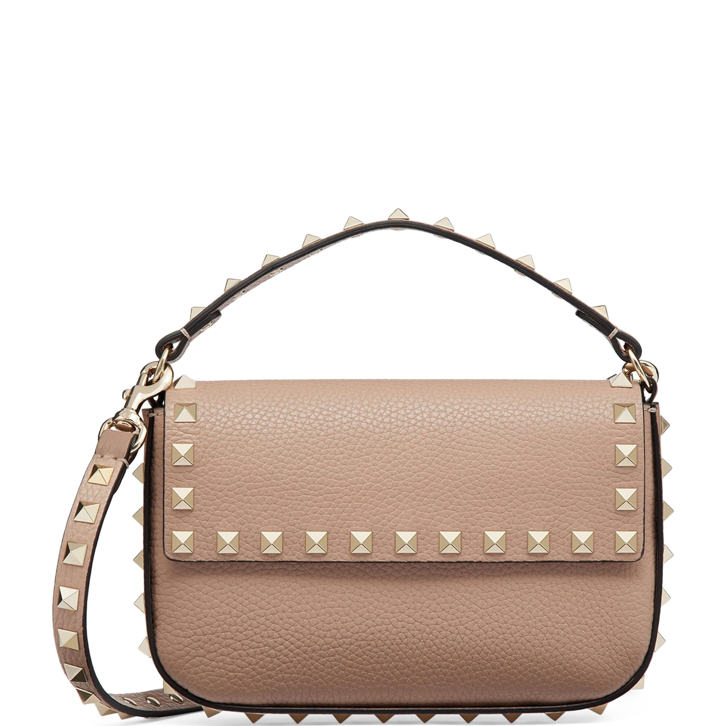 Valentino Garavani Nude Leather Rockstud Cross-Body Pouch