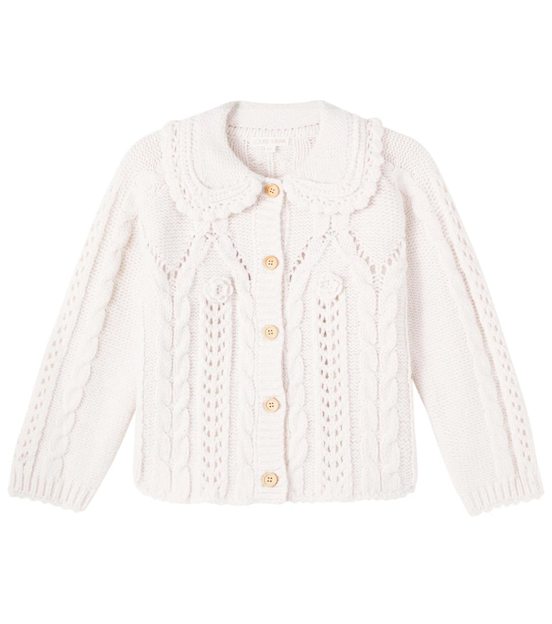 Louise Misha - Khellana cable-knit floral cardigan