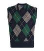 Polo Ralph Lauren Navy Wool-Cotton Big Fit Argyle Sweater Vest