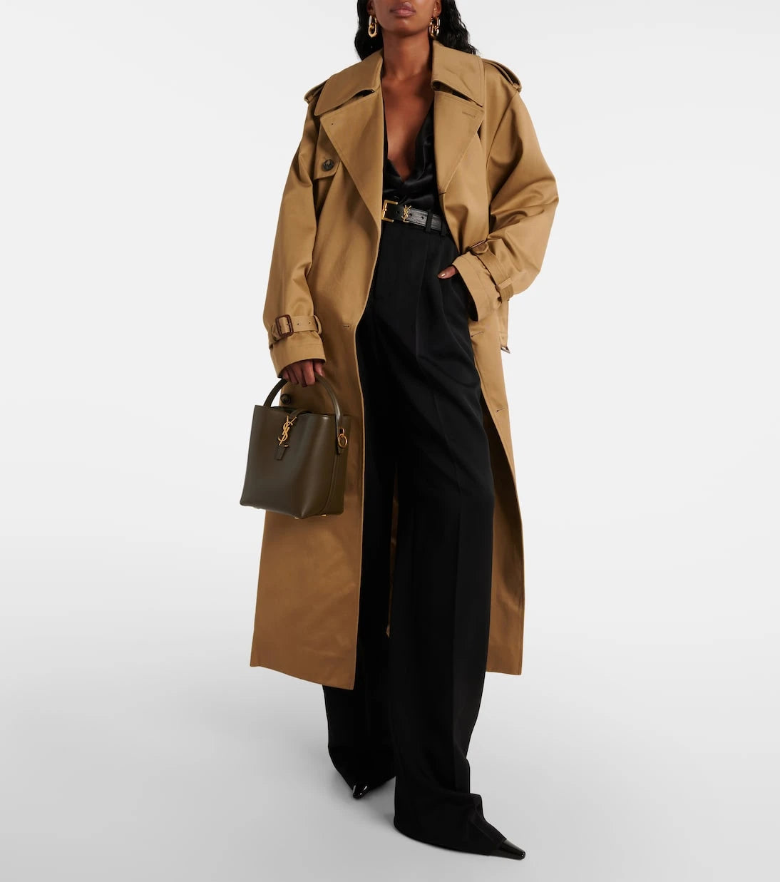 Saint Laurent - High-rise wool wide-leg pants