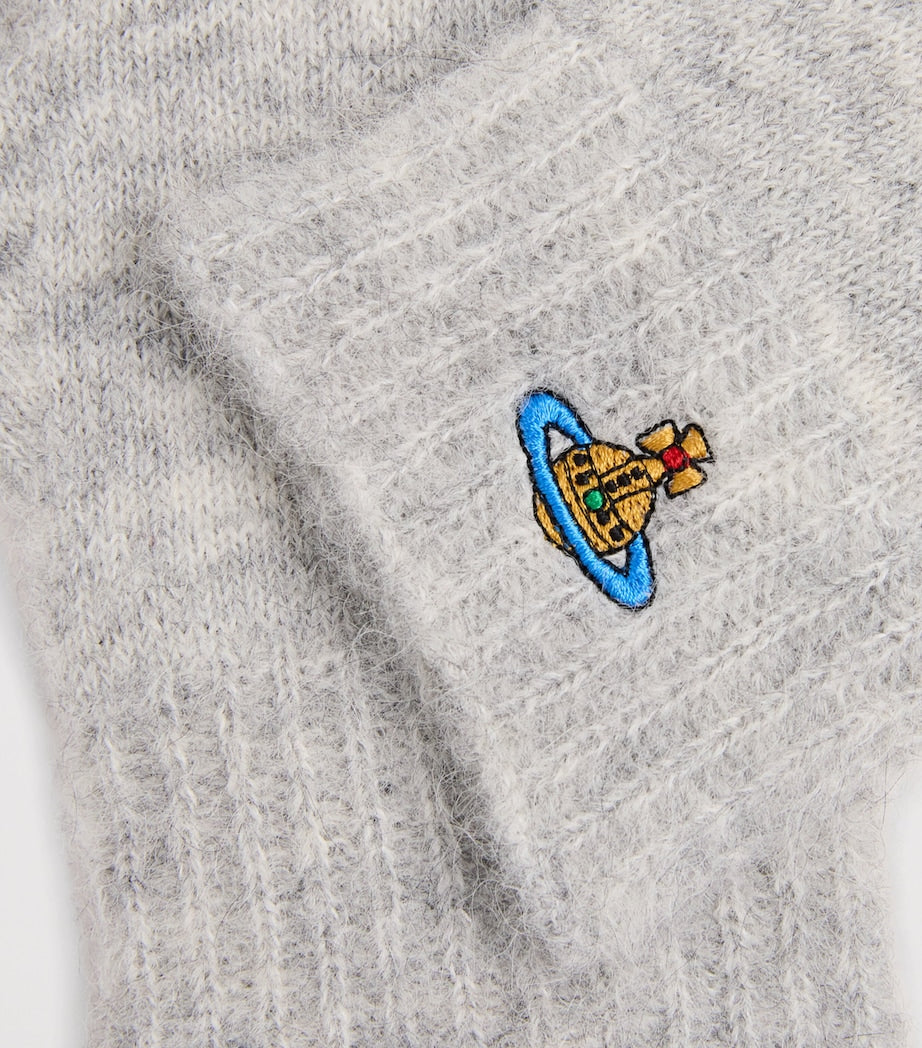 Grey Alpaca-Blend Orb Gloves