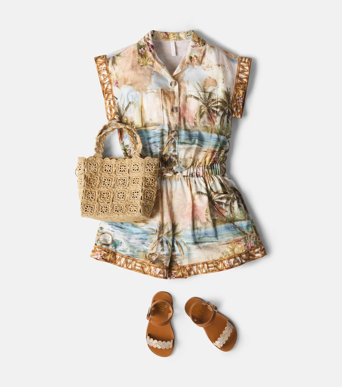 Zimmermann Kids - Mahon printed cotton romper