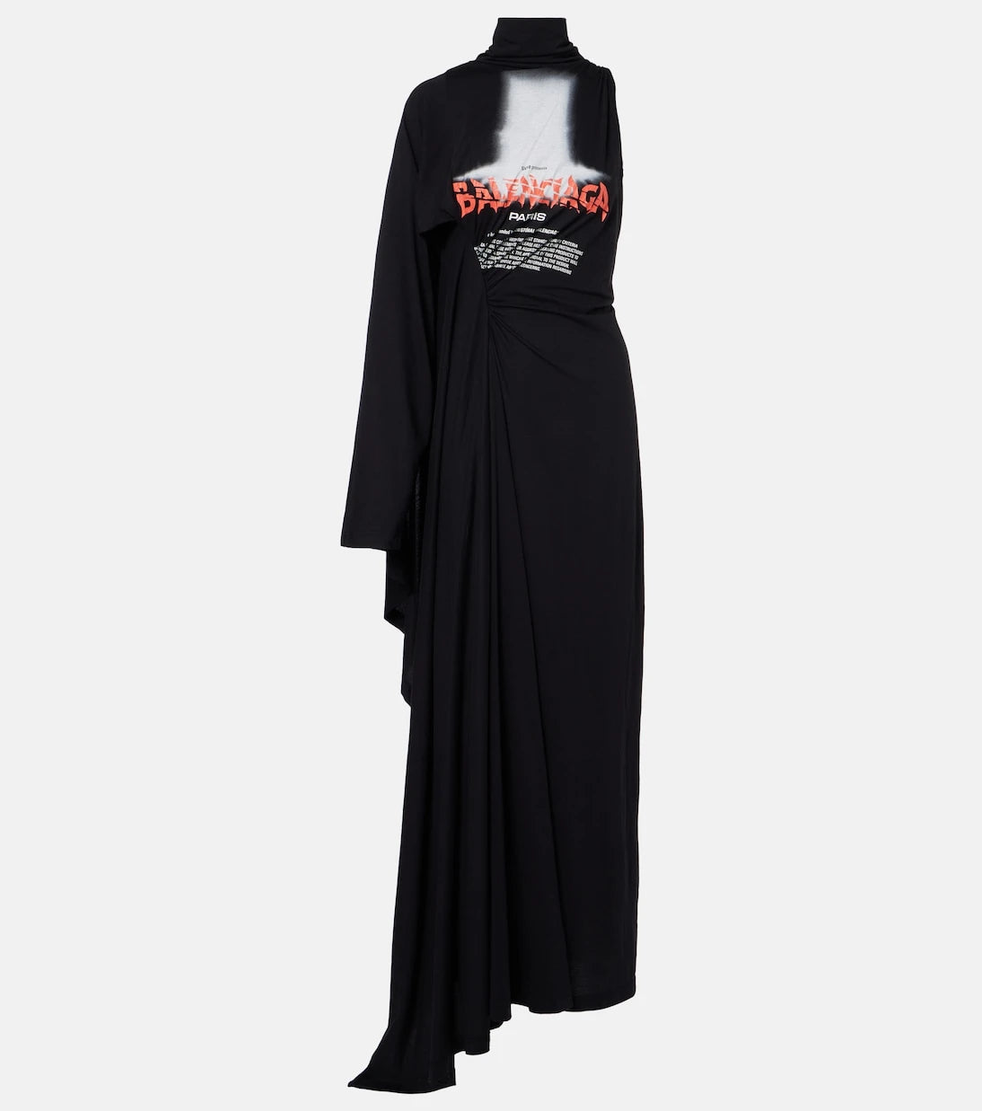 Balenciaga - Logo caped cotton jersey maxi dress
