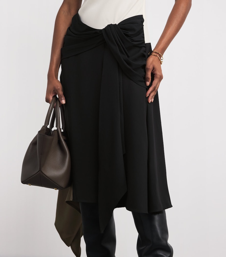 STAUD Multi Asymmetric Davina Midi Dress