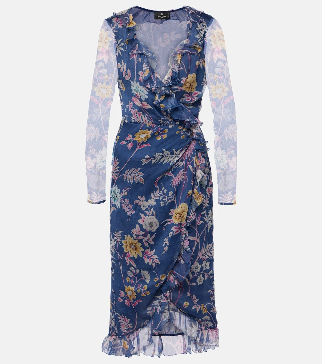 Etro - Floral silk wrap dress