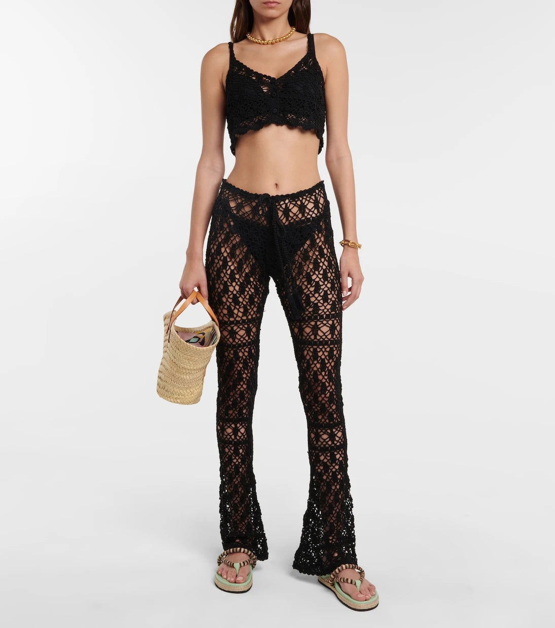 Anna Kosturova - Bianca crocheted cotton pants