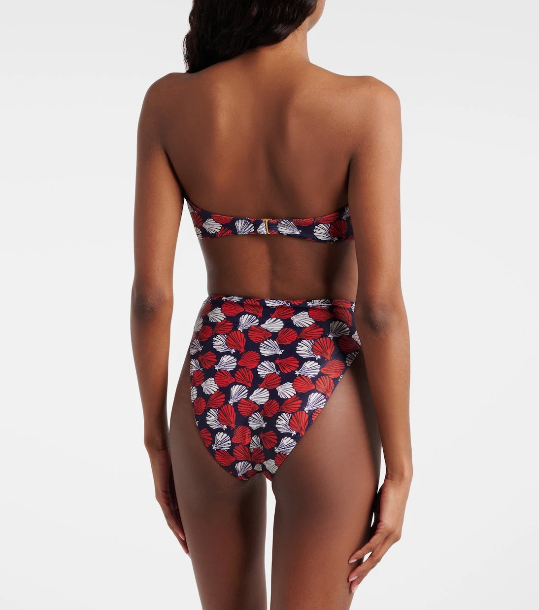 Same - Knotted printed bandeau bikini top