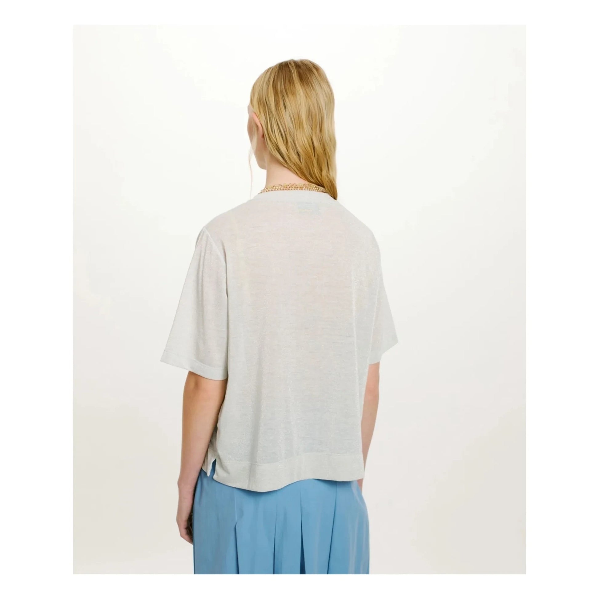 Momoni - Iora Metallic T-shirt | Light grey