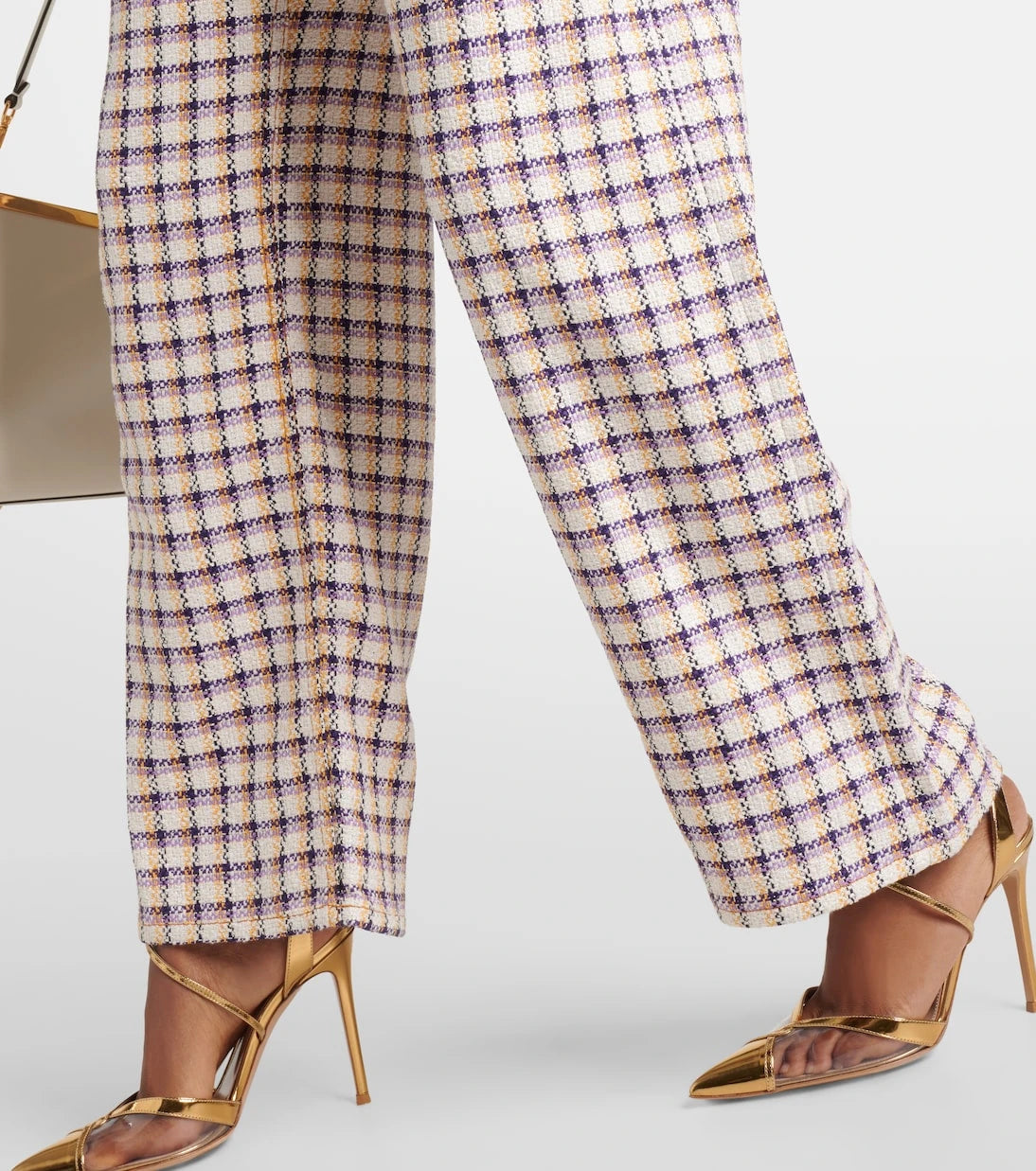 Etro - Checked cotton-blend tweed wide-leg pants