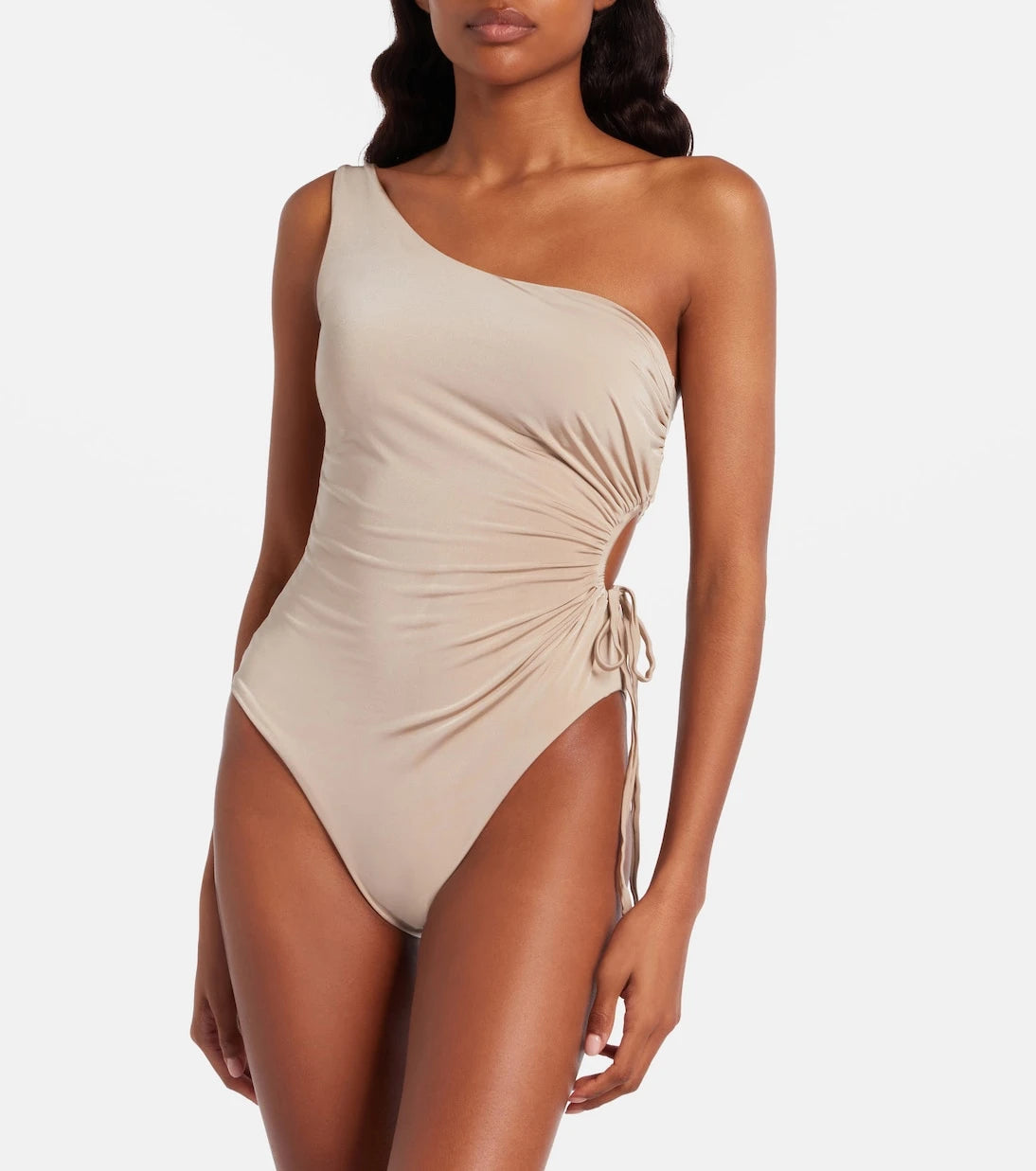 Max Mara - Canarie ruched one-shoulder swimsuit