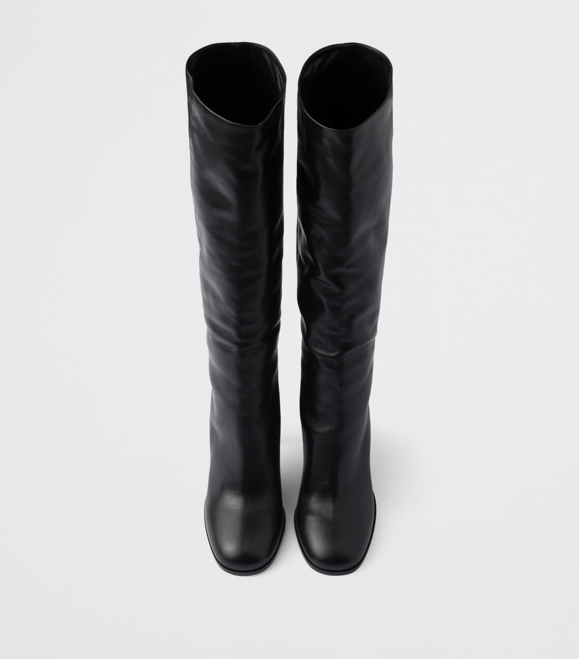 Prada Black Leather Knee-High Boots