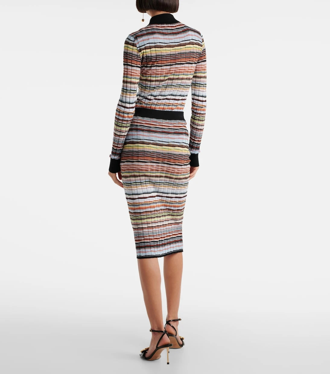 Missoni - Striped cotton-blend midi skirt