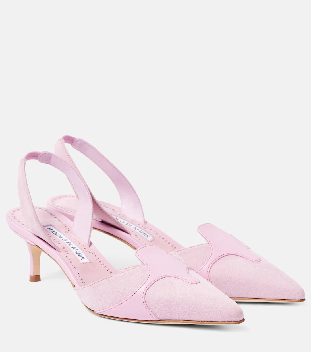 Manolo Blahnik - Poligleto 50 suede slingback pumps