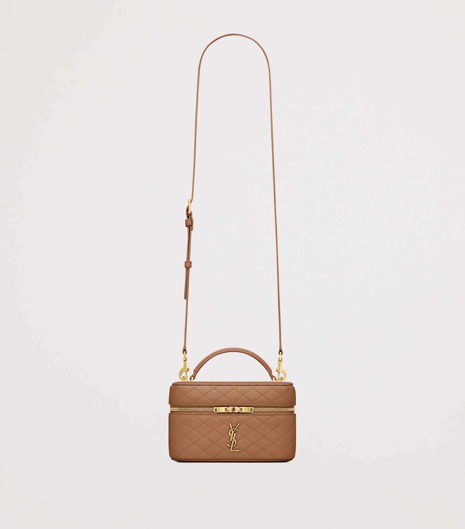 Saint Laurent Brown Lambskin Gaby Vanity Bag