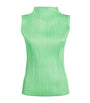 Pleats Please Issey Miyake Green New Colorful Basics 4 Sleeveless Top