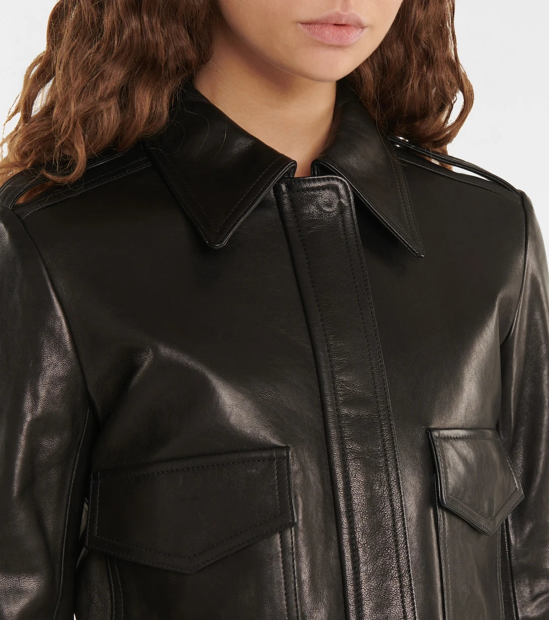 Khaite - Cordelia leather crop jacket