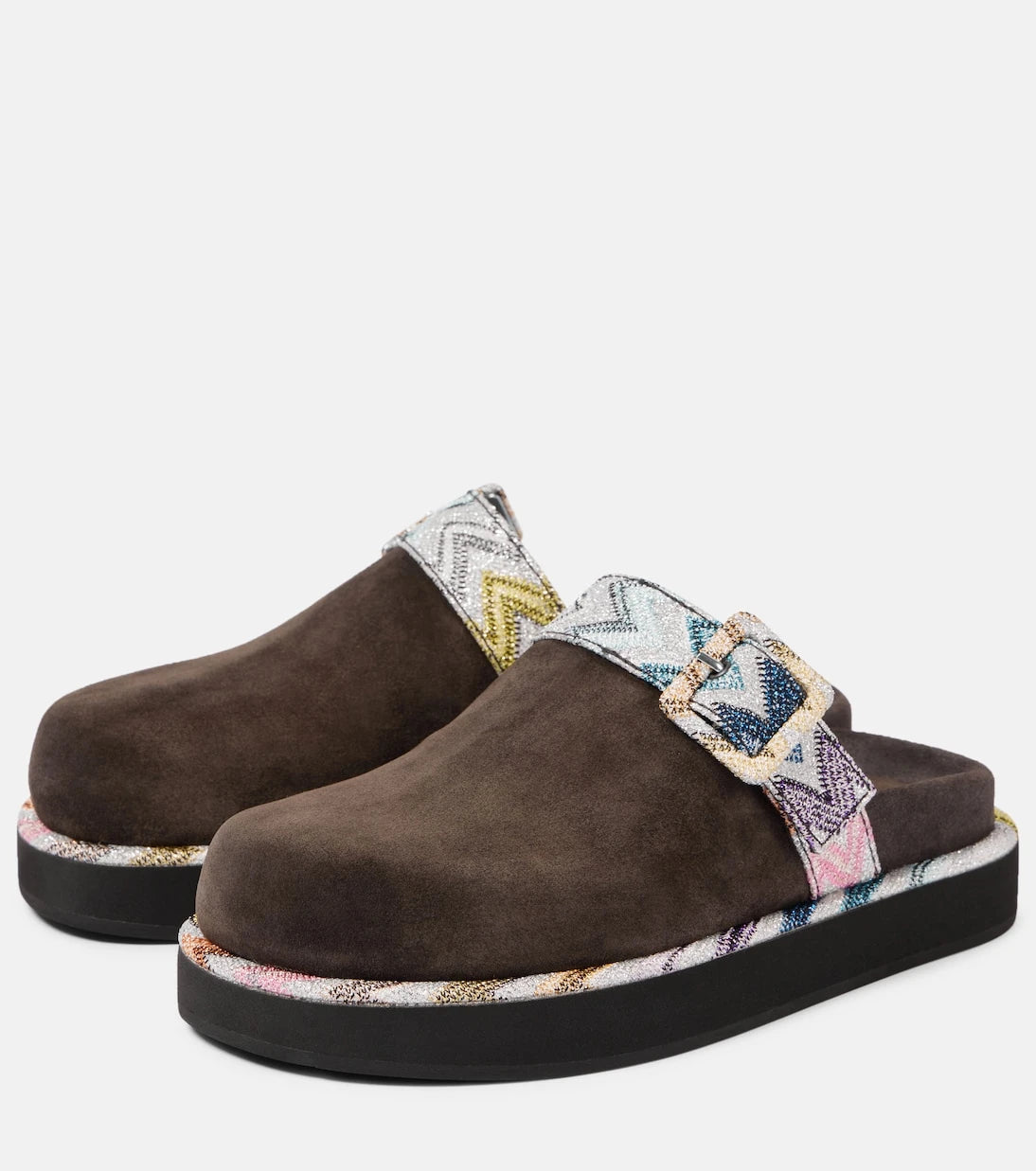 Missoni - Zigzag suede clogs