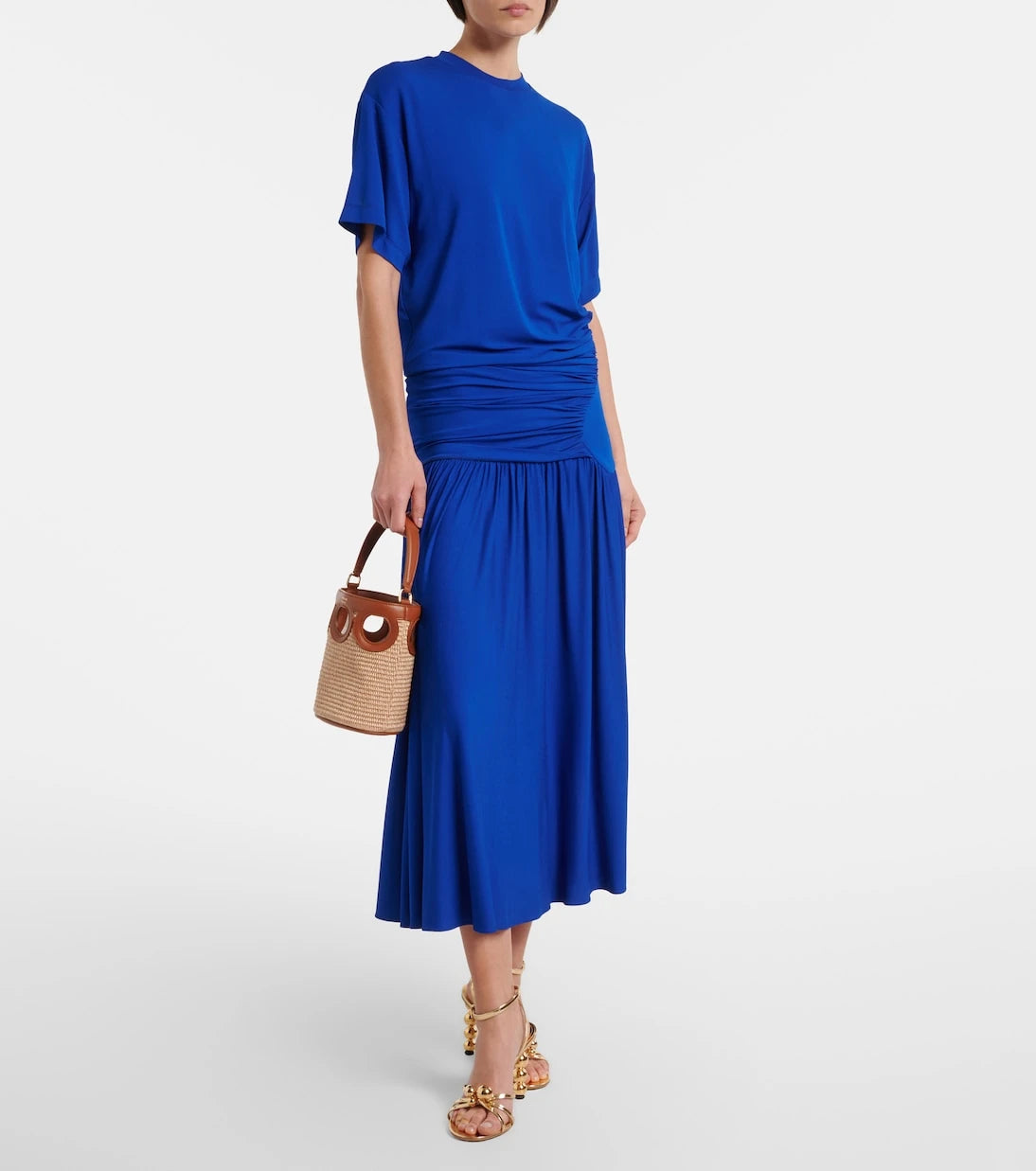 Ferragamo - Gancini Small raffia bucket bag