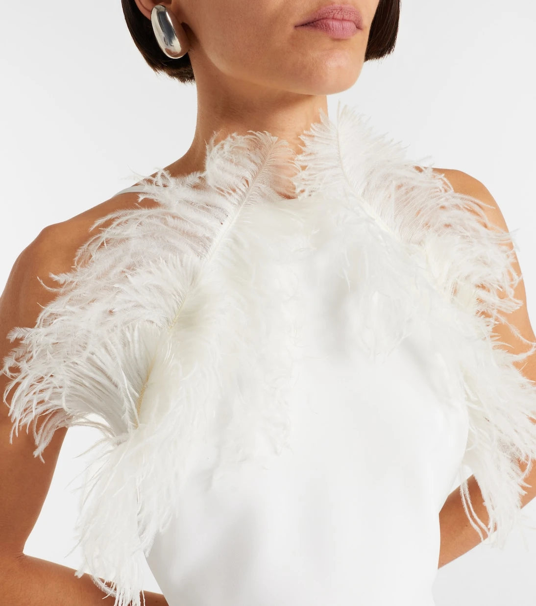 The Attico - Feather-trimmed cady minidress
