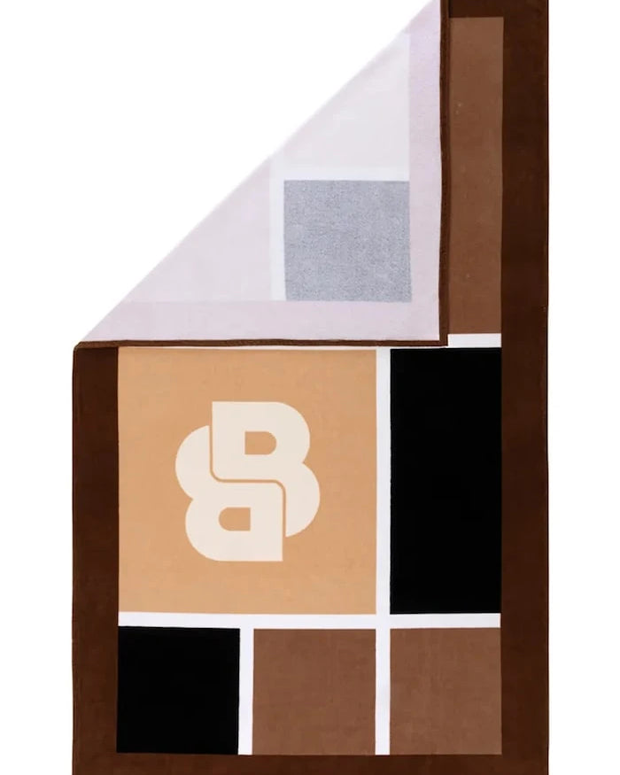 BOSS OSCAR Camel Pamuklu Plaj Havlusu 100 x 170 cm