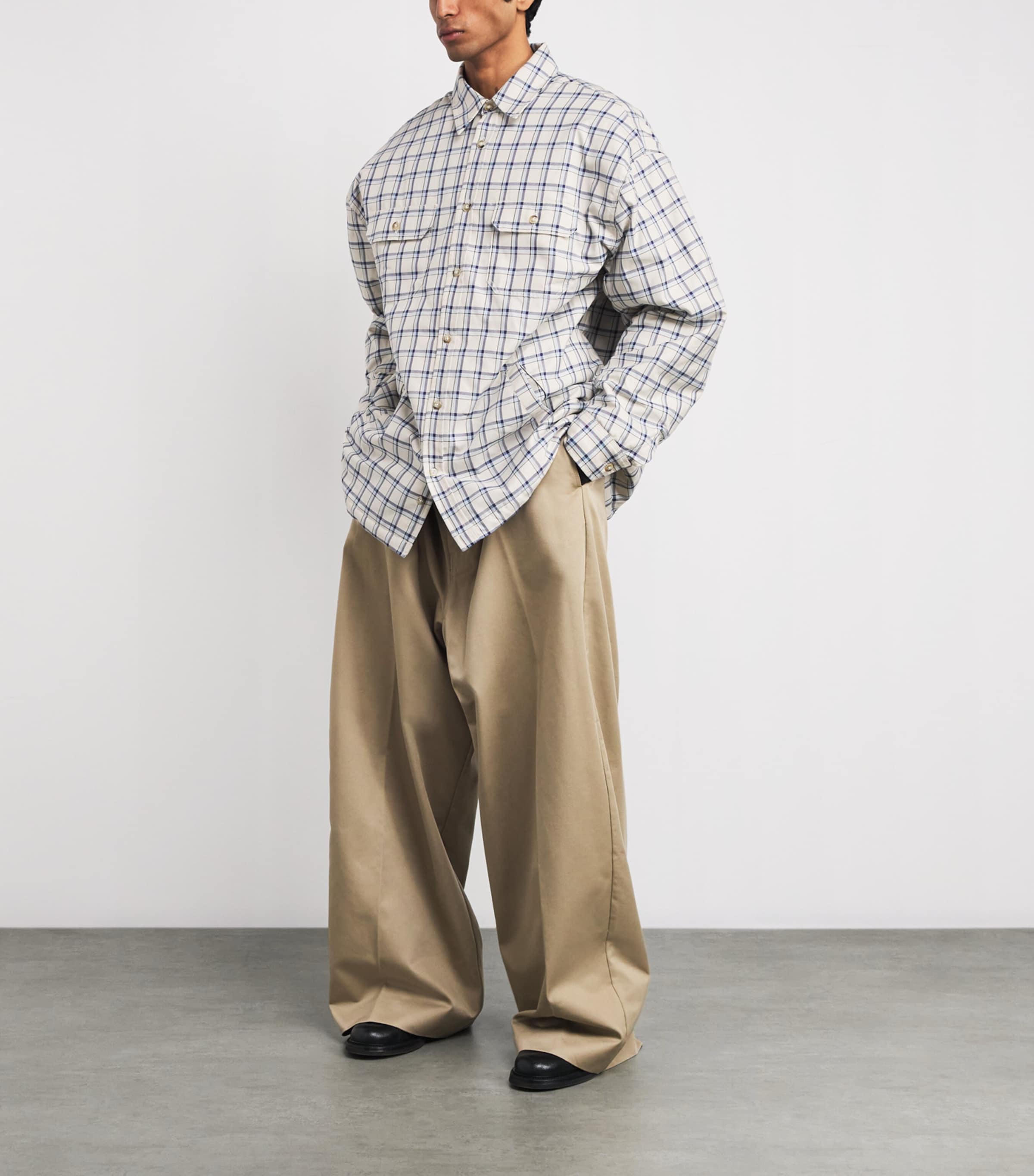 Blue Check Quilted Overshirt