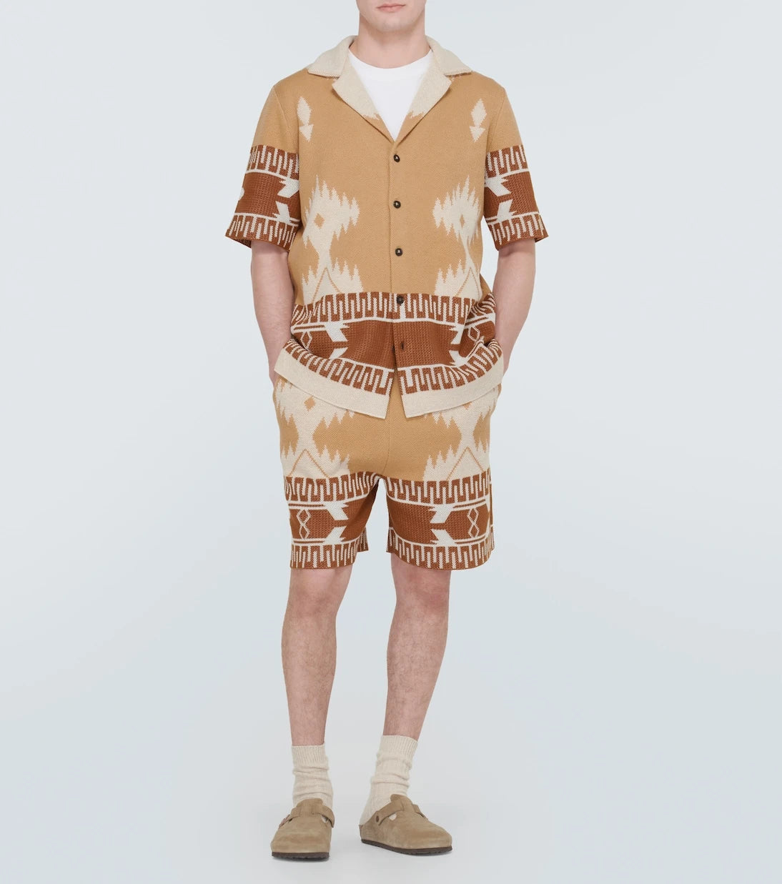 Alanui - Icon Piquet cotton jacquard shorts
