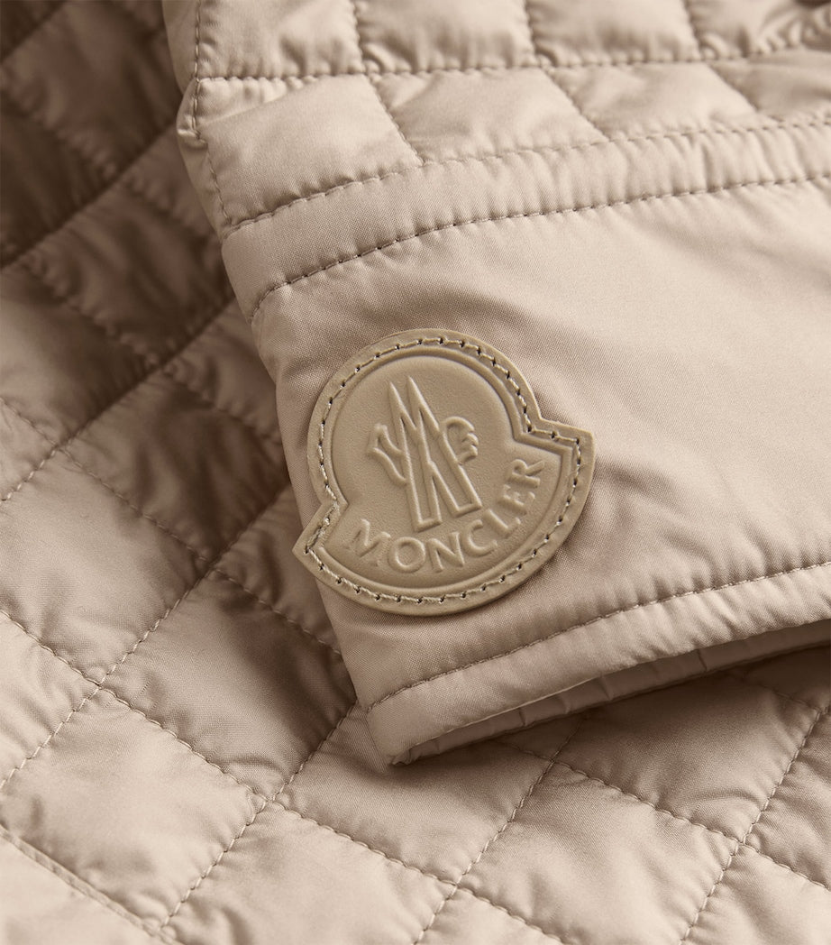 Moncler Beige Microfiber Quilted Reversible Shacket