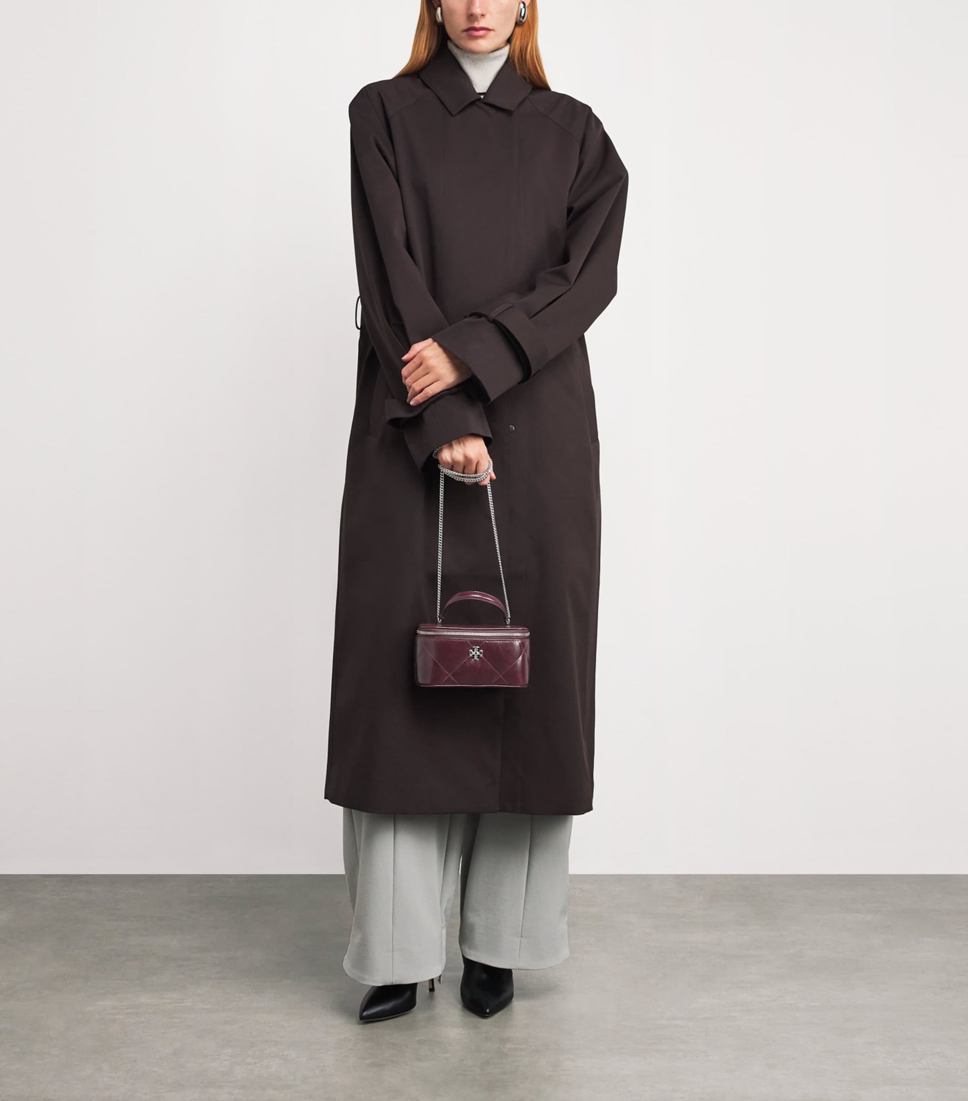 Tory Burch Red Leather Quilted Kira Vanity Case Bag