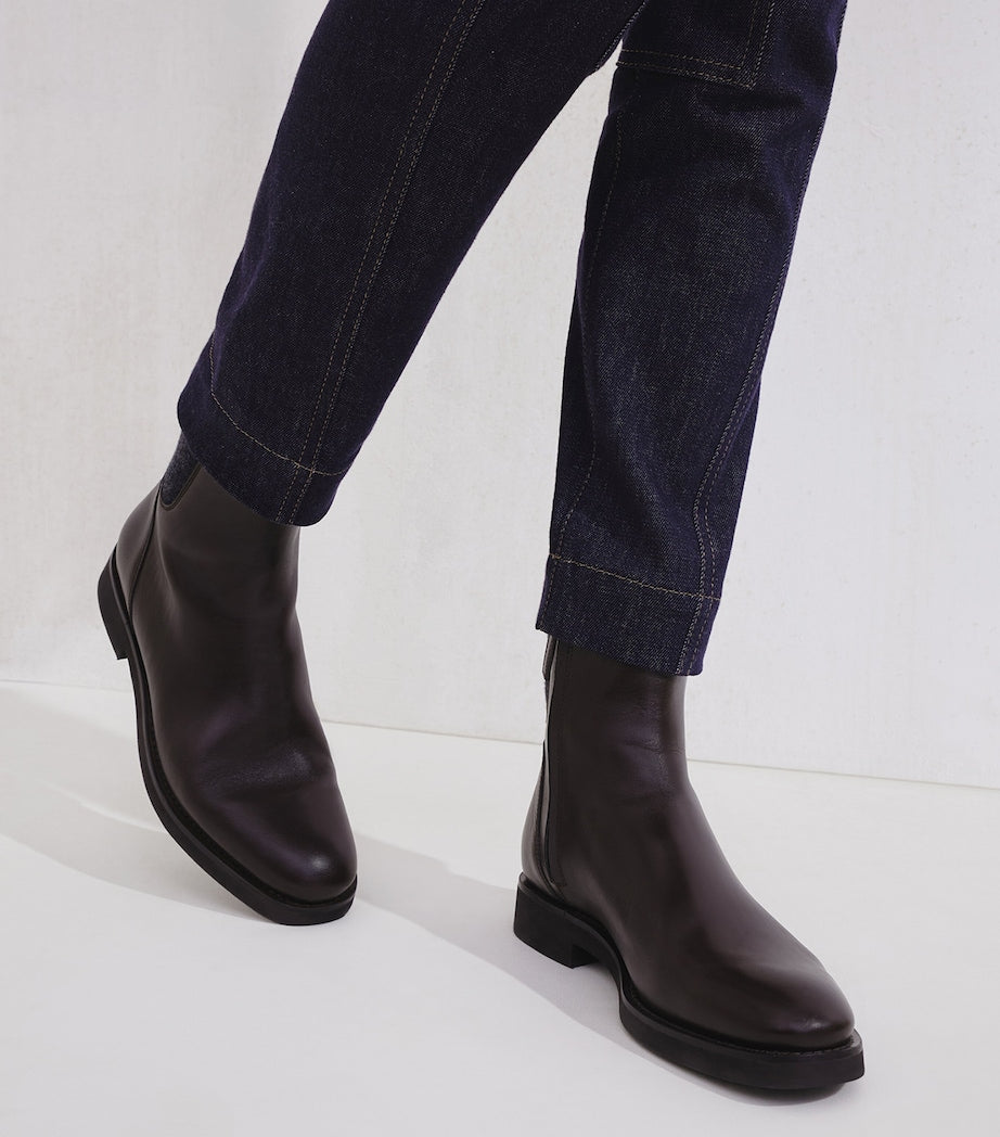 Brunello Cucinelli Brown Leather Chelsea Boots