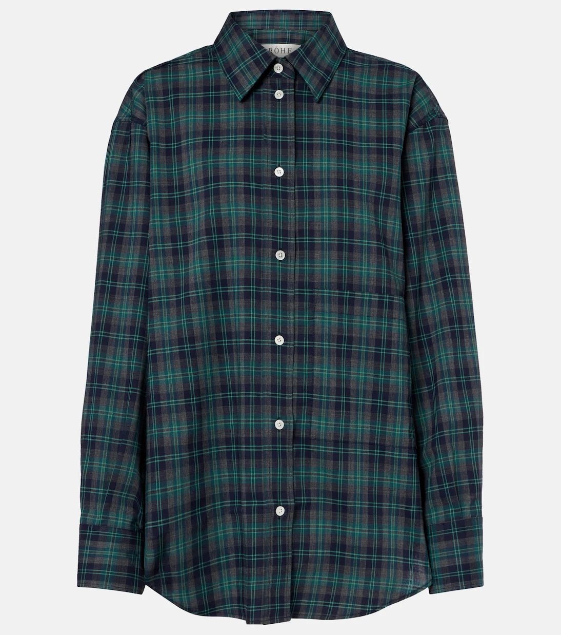 Róhe - Checked oversized wool-blend shirt