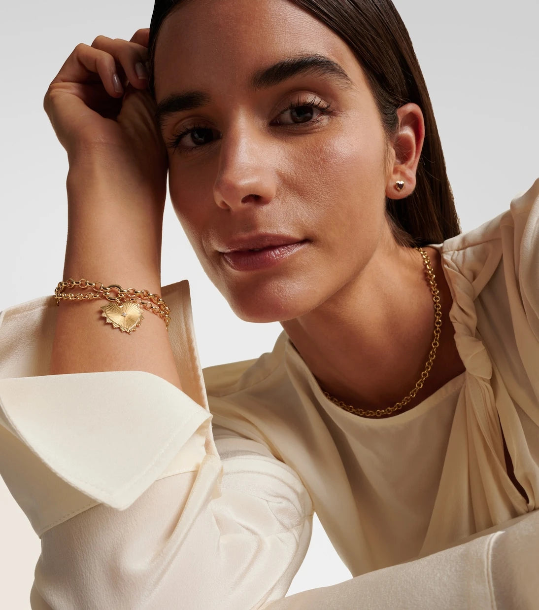 FoundRae - True Love 18kt gold charm bracelet with diamond