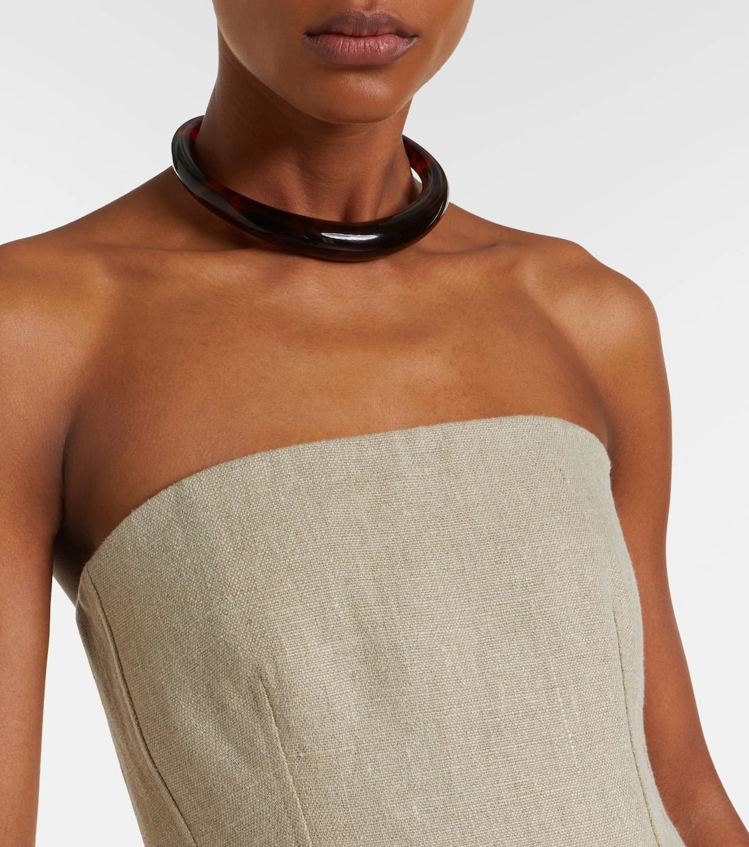 Toteme - Strapless linen bustier top