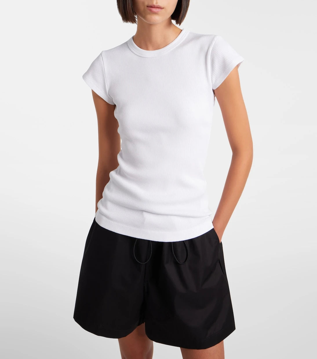 Agolde - Edison ribbed-knit T-shirt
