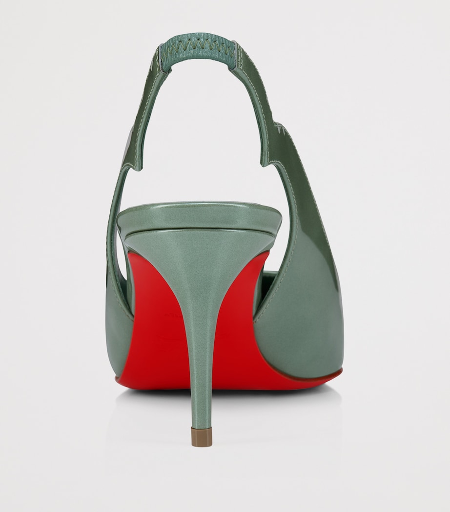 Christian Louboutin Green Hot Chick Sling Patent Leather Slingback Pumps 70