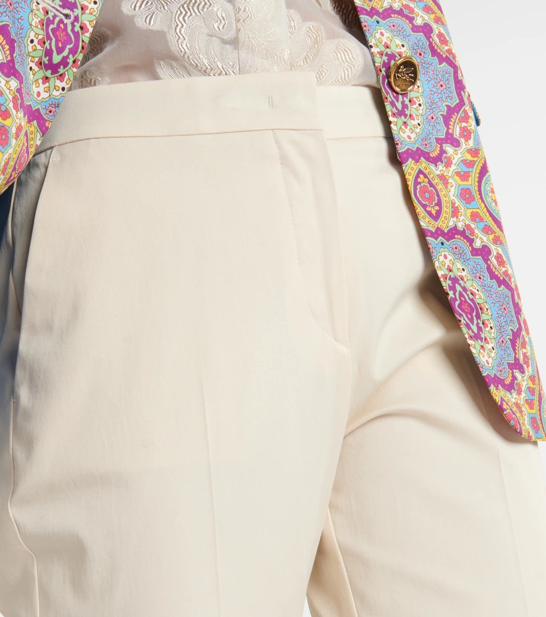 Etro - High-rise cotton-blend tapered pants