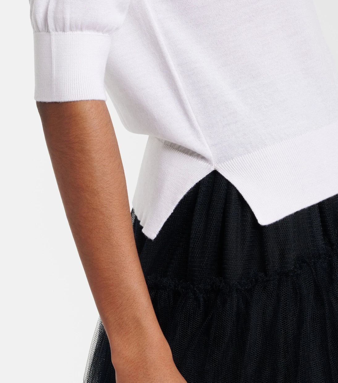 Simone Rocha - Embellished wool and silk top