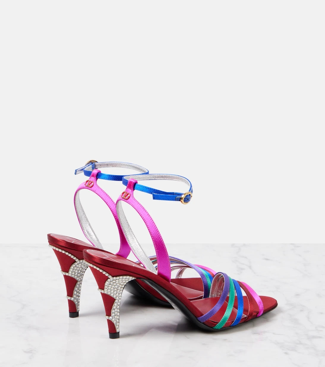 Valentino Garavani - Ladycrush embellished leather sandals