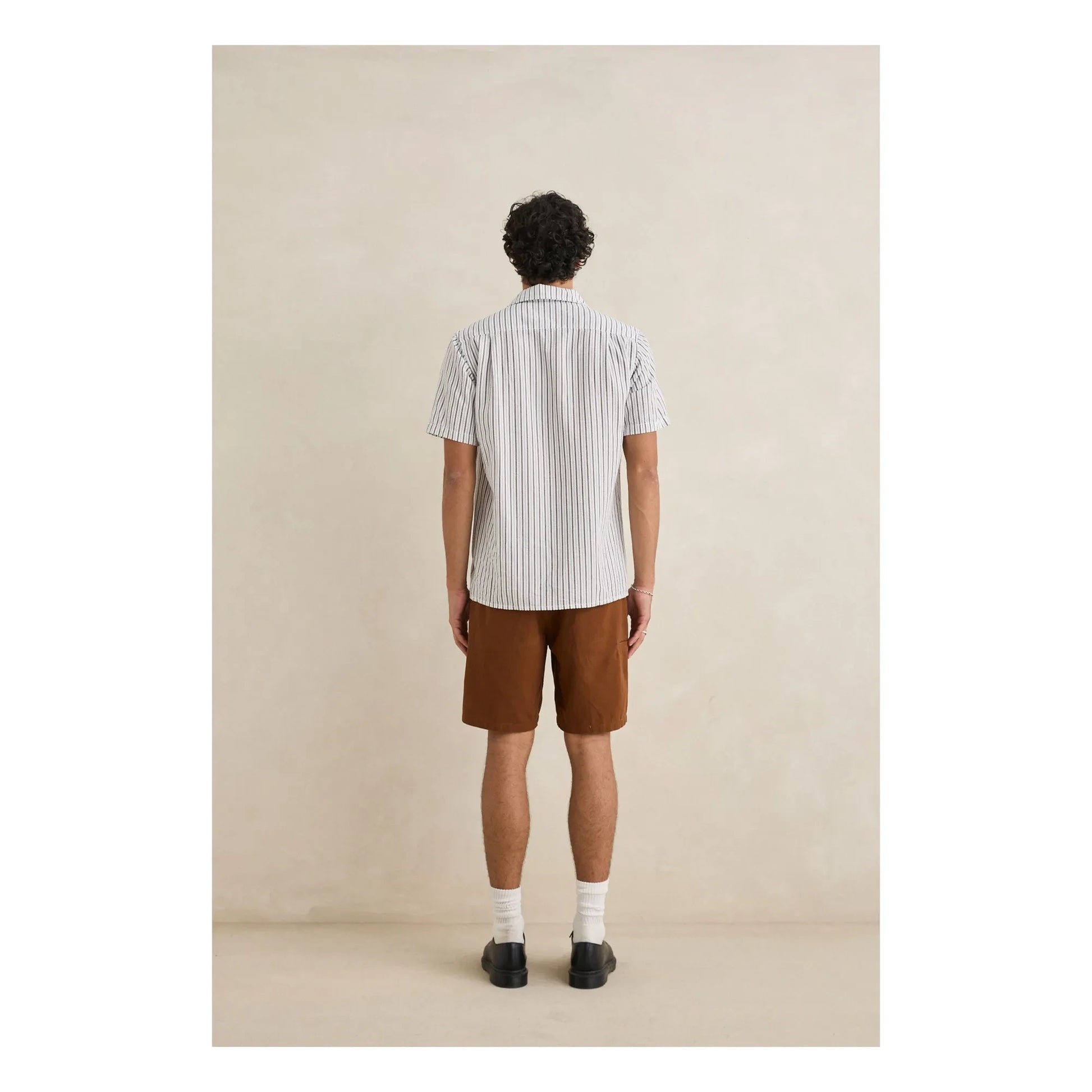 Rhythm - Striped Short Sleeve Shirt | Light grey