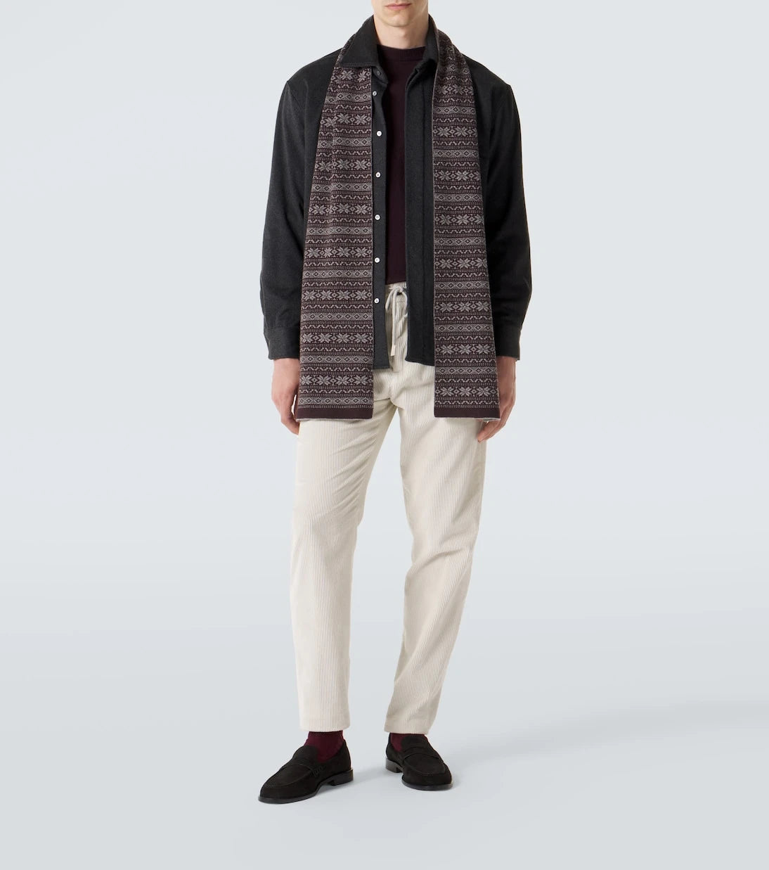 Eleventy - Fair Isle intarsia cashmere scarf