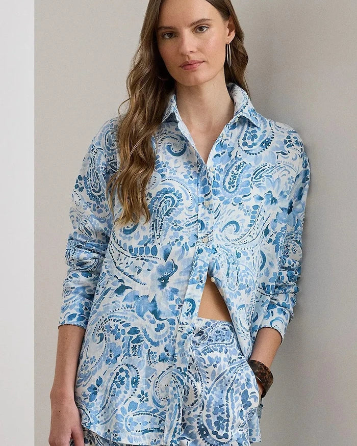 Lauren Ralph Lauren лен kadın gömleği