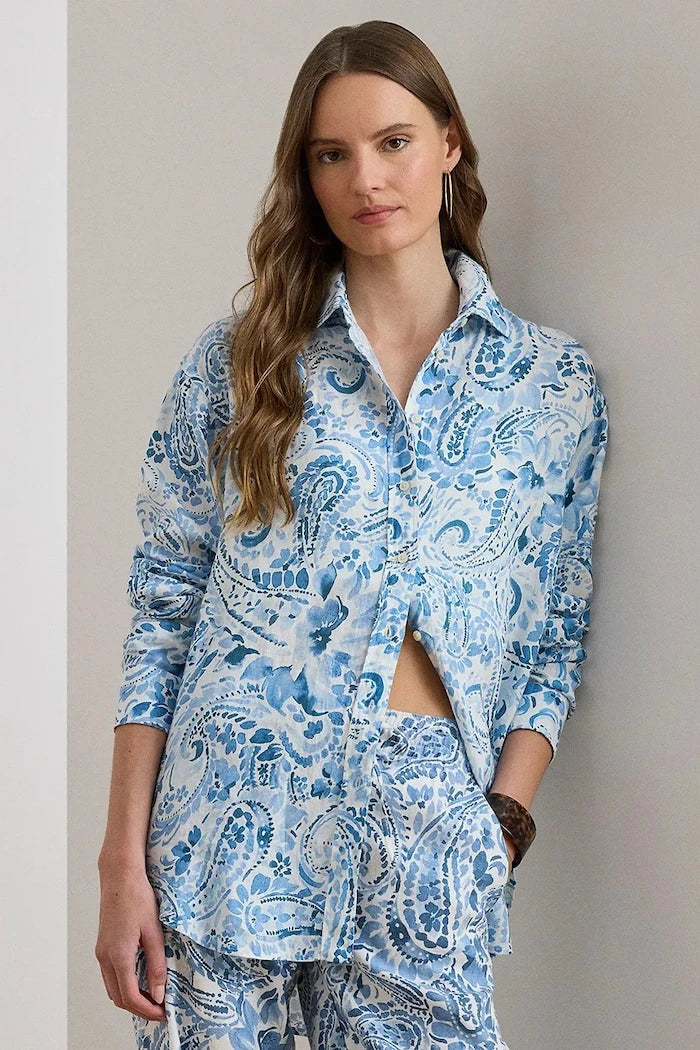 Lauren Ralph Lauren лен kadın gömleği