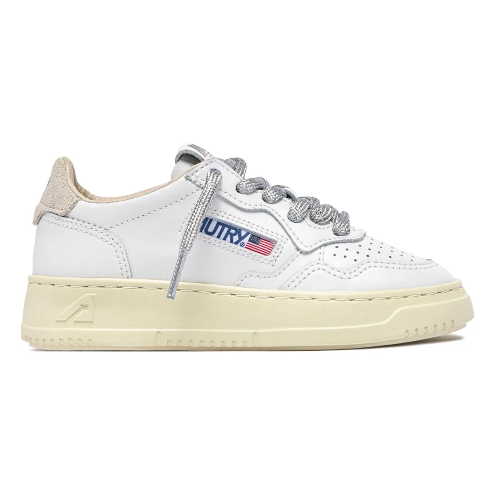 Autry - Baskets Kids Medalist Low Leather and Suede | White