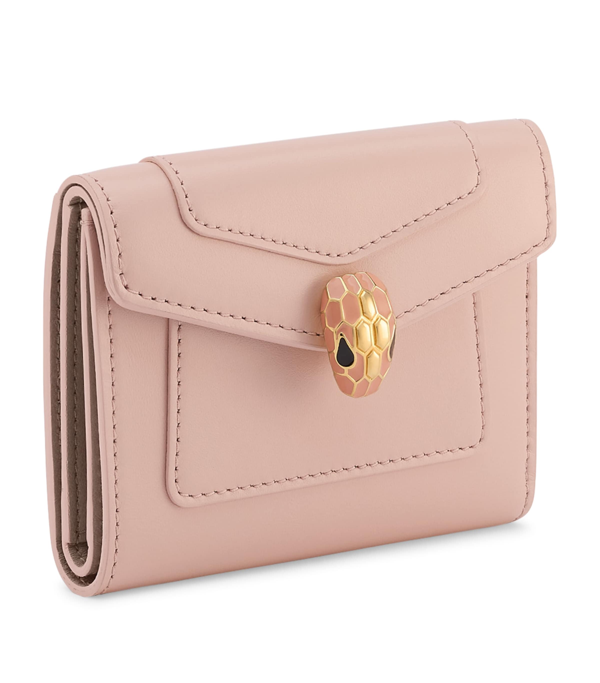 Bvlgari Pink Leather Serpenti Forever Compact Wallet