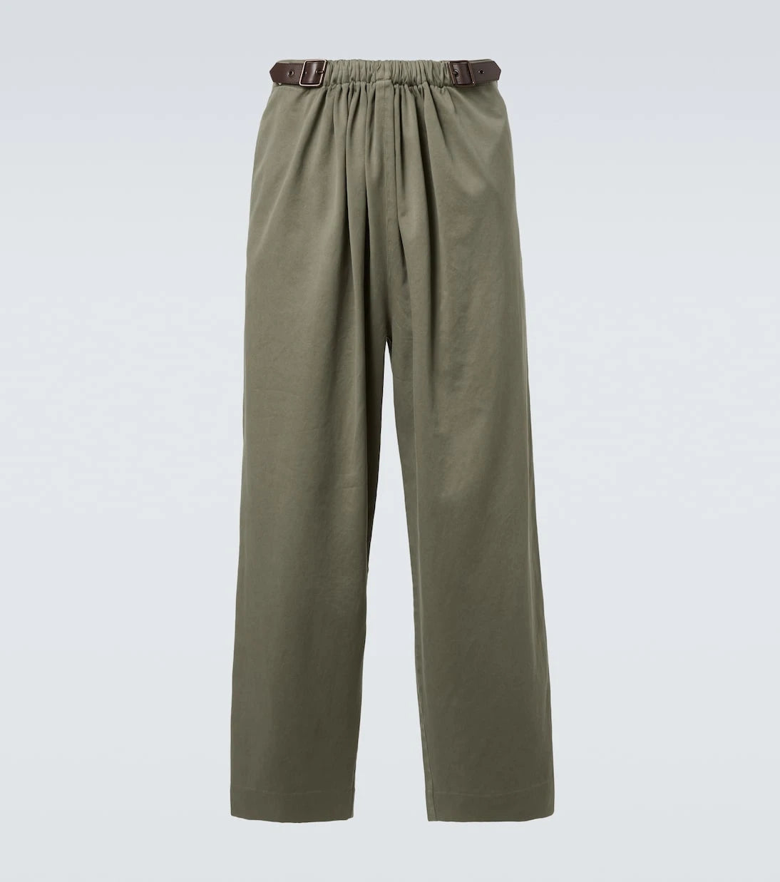 Loewe - Belted cotton satin straight pants