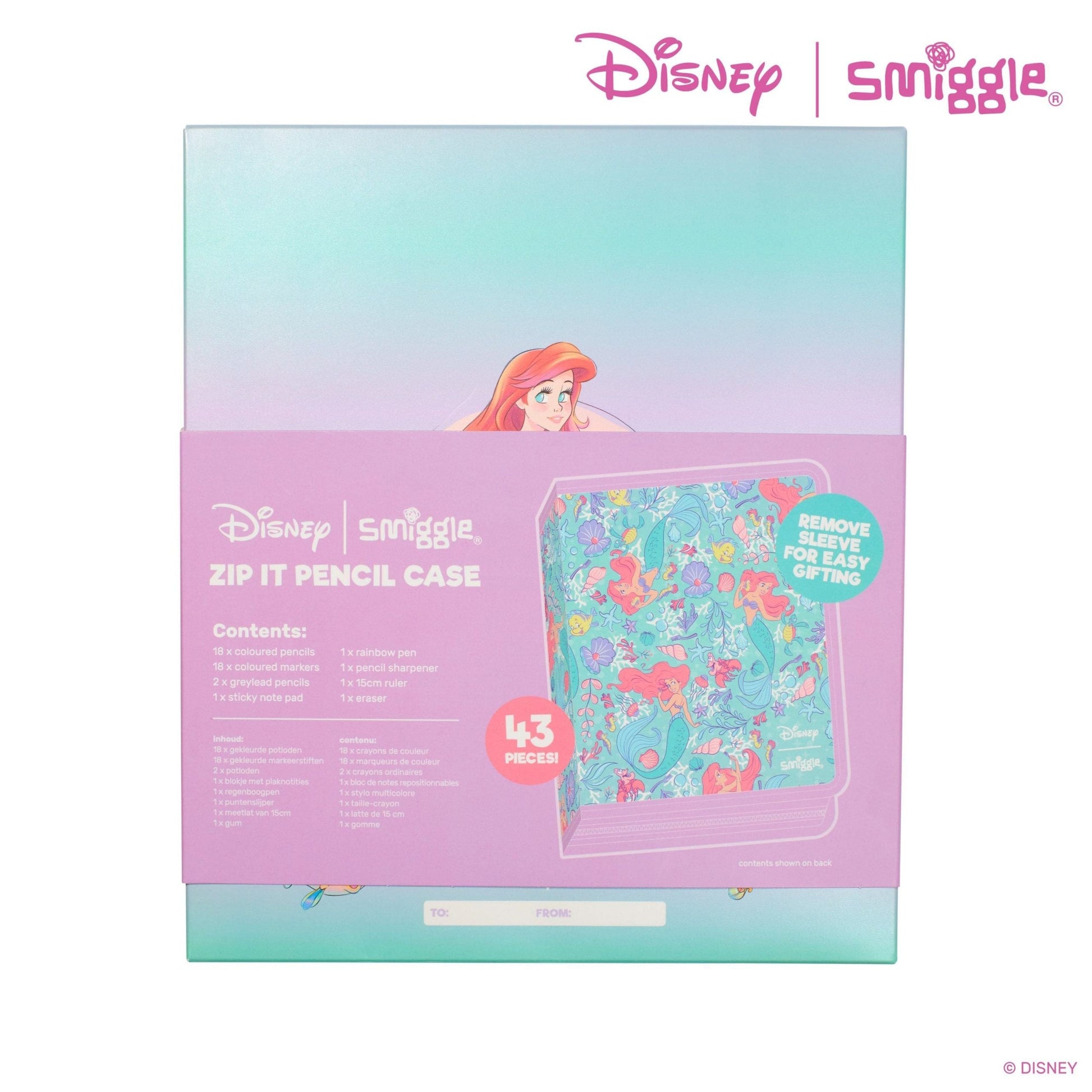 Smiggle - Disney Princess Pencil Case and Crayons Stationery Set Kit