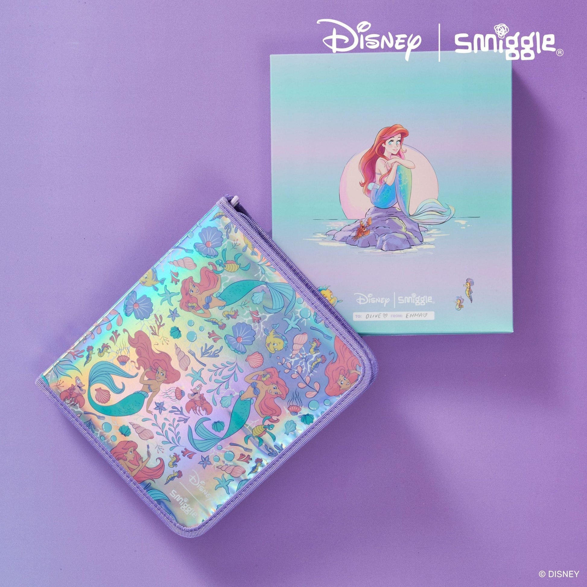 Smiggle - Disney Princess Pencil Case and Crayons Stationery Set Kit