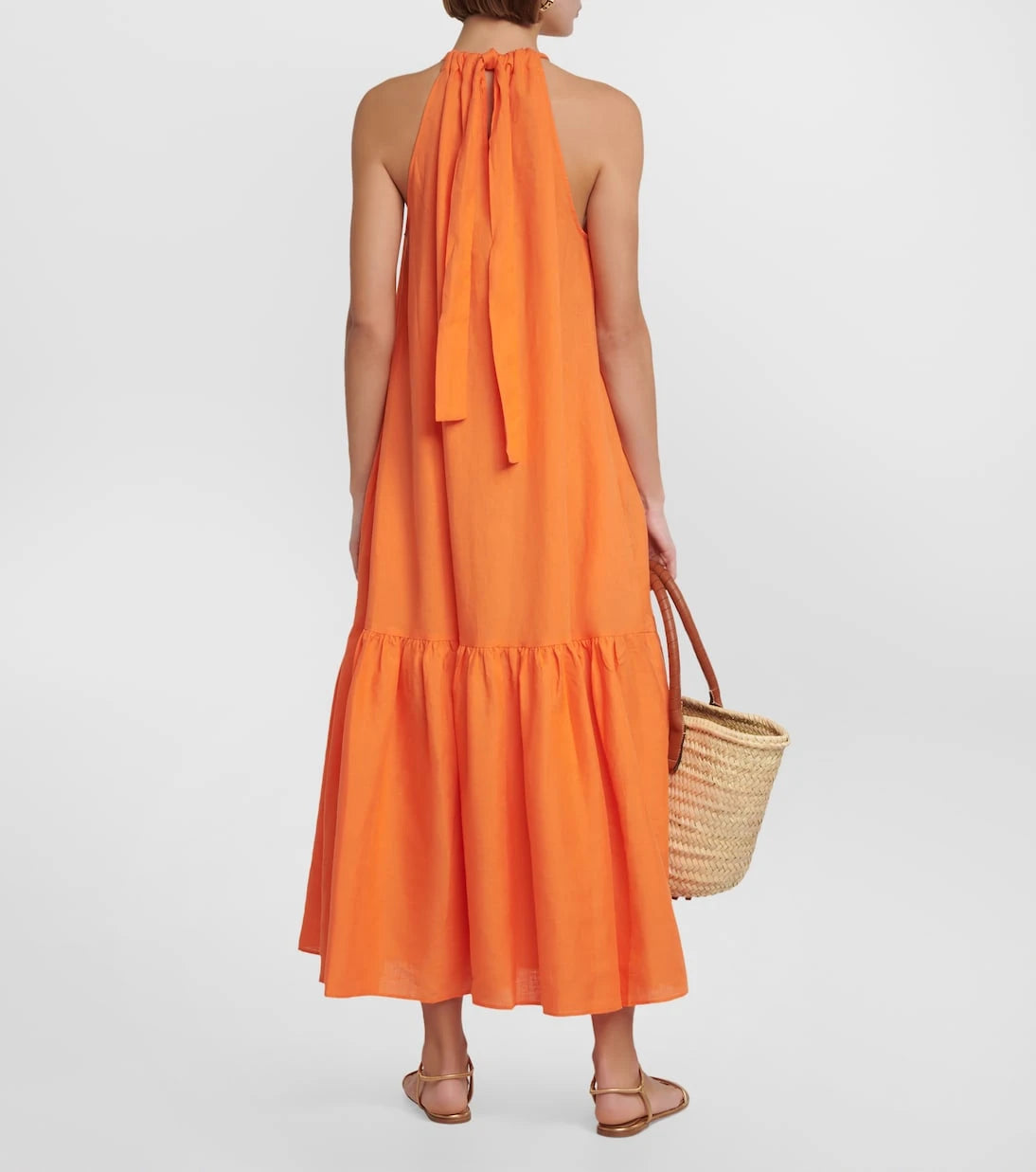 Asceno - Ibiza halterneck linen maxi dress