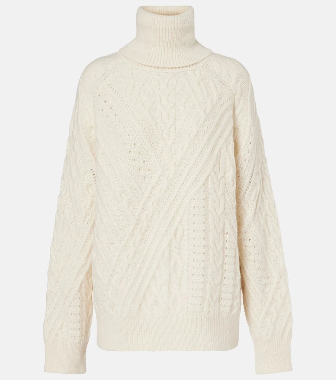 Saint Laurent - Cable-knit alpaca-blend turtleneck sweater