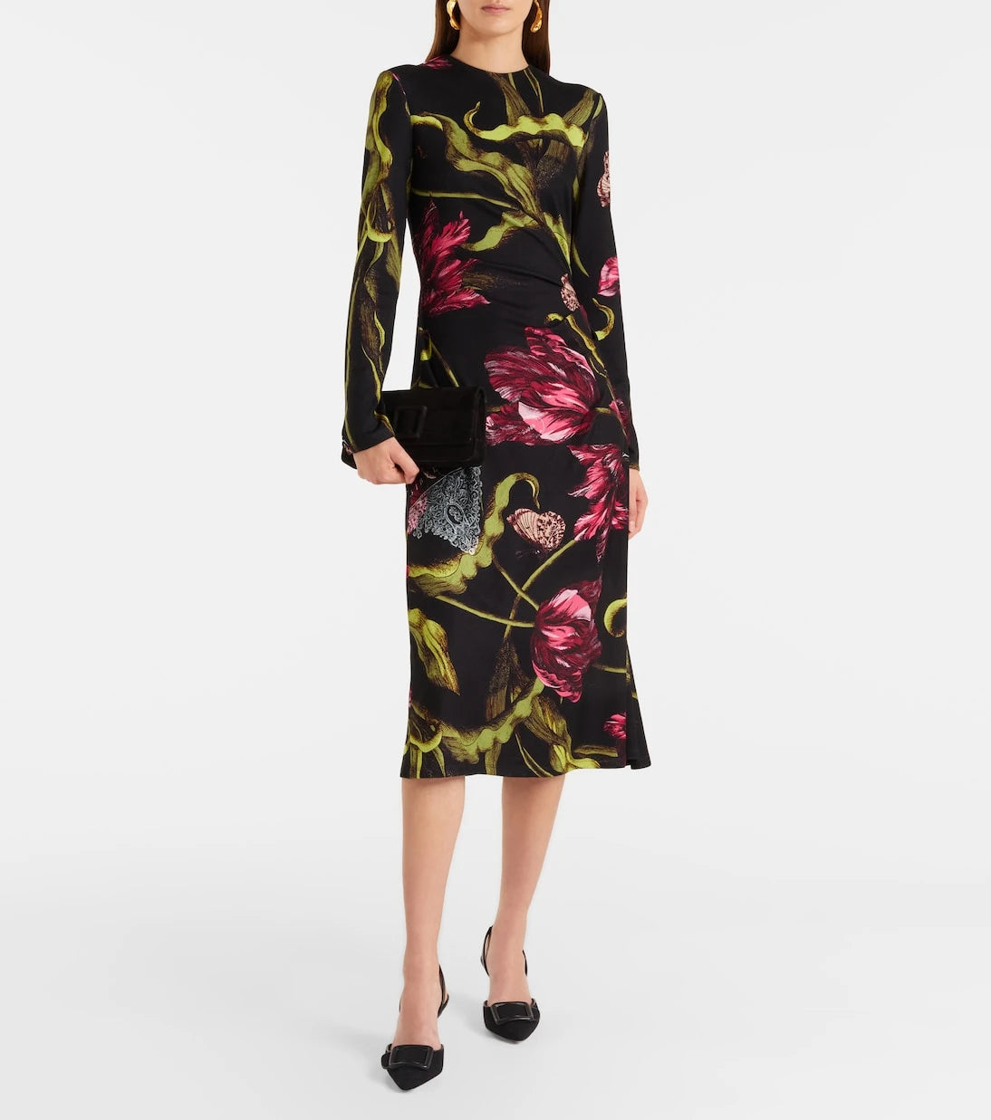 Erdem - Floral jersey midi dress