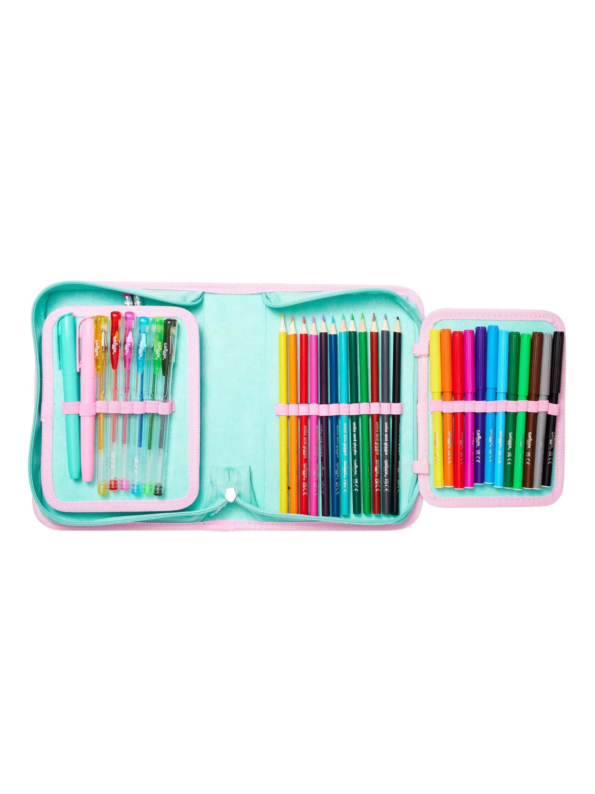 Smiggle - Wild Side Flamingo Pencil Case and Stationery Set